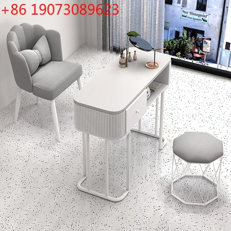 

Nail Art Table Cream Style White Japanese Glass Single Full Set Of Light Luxury