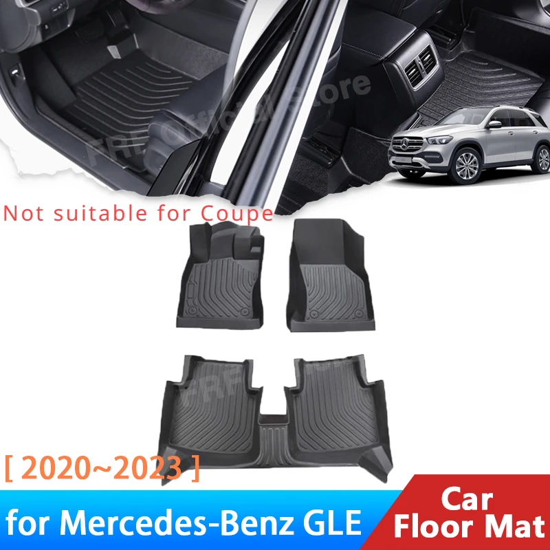 Car Floor Mat for Mercedes Benz GLE W167 V167 450 350 2020 2021 2022 2023 Accessories Auto Foot Panel Line Carpet Pad Waterproof