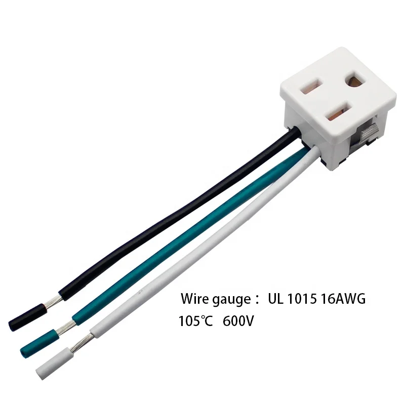 1015 16AWG American Standard 3 PIN Plug Power Plug with Certification with wire