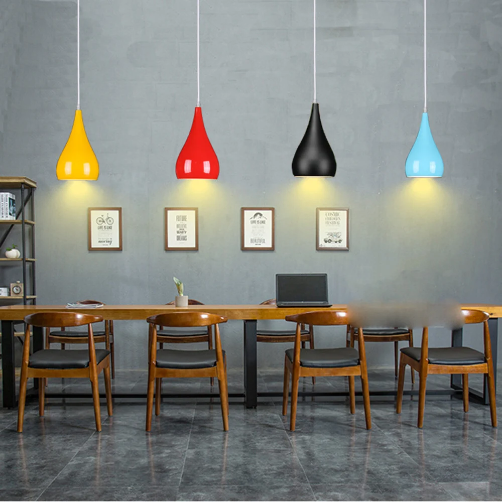 Modern Creative Macaron Restaurant Pendant Lamp Personality Metal Cafe Bar Ceiling Light E27 Room Corridor Chandelier