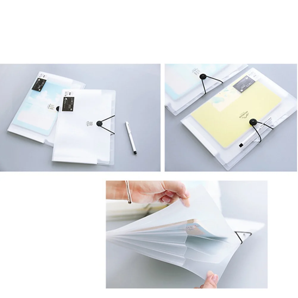 

A4 Multi-Layer Folder Transparent Plastic Buckle Expanding File Holder For Office School Home Document Storage Organizer