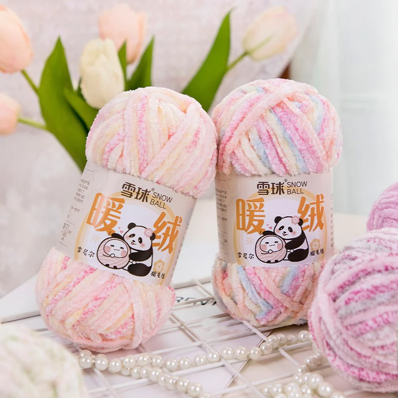 100g/Roll 80M Chenille Yarn Thick Warm Velvet Yarn for DIY Scarf Sweater Fleece Chenille Handmade Knitting&Crocheting Thread