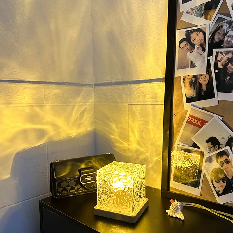 

Rotating Water Ripple Creative Bedroom Bedhead Flame Atmosphere Light Romantic Gift Starry Sky Projection Light