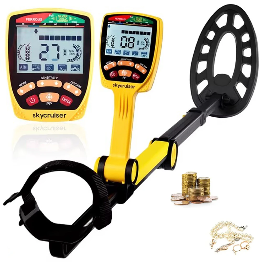 Professional  Foldable Gold Metal Detector Backlit LCD Display High Accuracy Waterproof Coil Extra Pay for Headset  GP Pointer