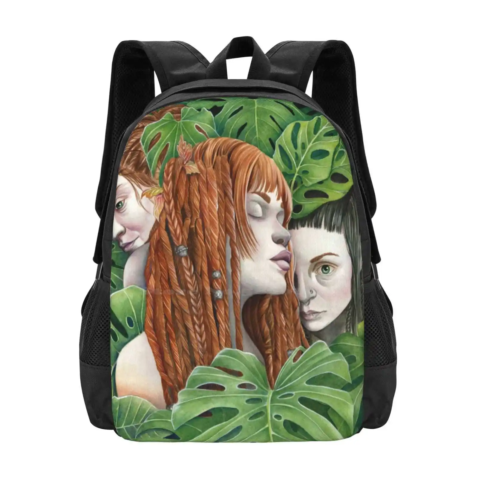 The Awakening Of The Muses Hot Sale Schoolbag Backpack Fashion Bags Muses Awakening Inspiration Monstera Nature Natura Woman