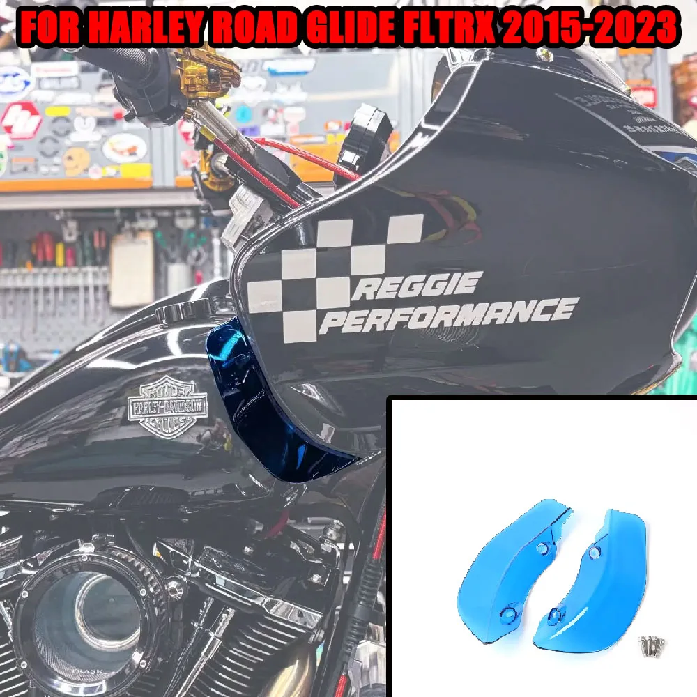 

Широкие воздушные дефлекторы, новый стиль для Harley Road Glide FLTRX 2015-2023, защита крыльев обтекателя ПК, защита от ветра на заказ