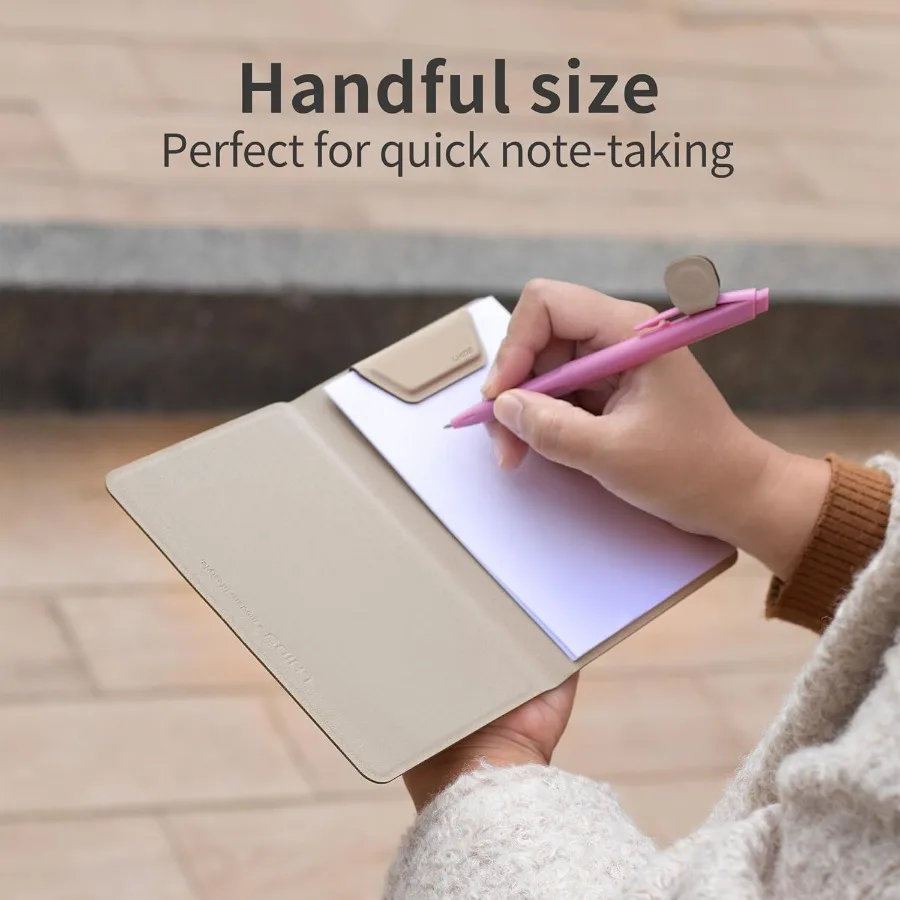Magnetic Padfolio Organizer A6 Resume Folder with Clipboard Pen Holder Notepad Card Slots Magnetic Closure for Interview School