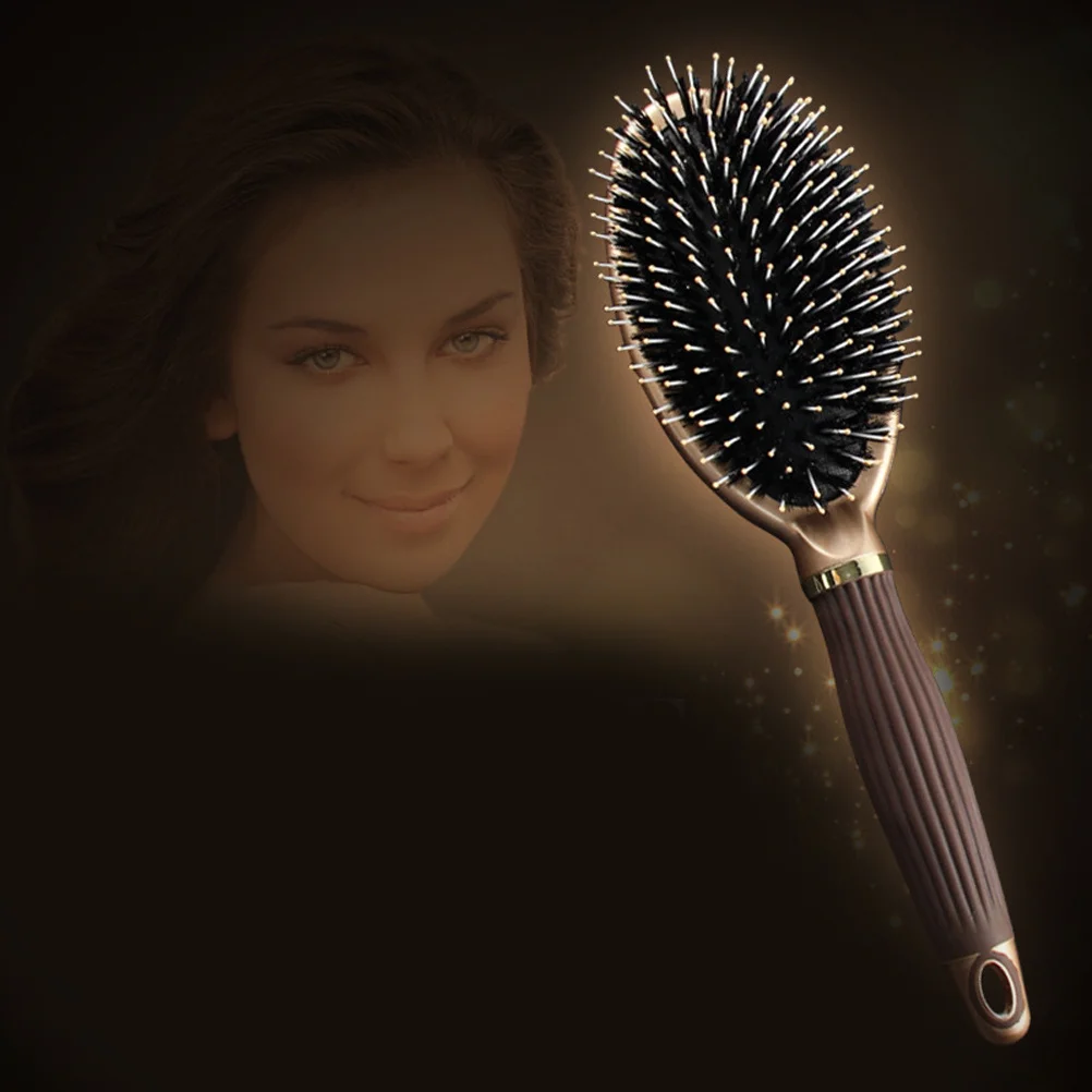 

Массажная расческа 26X8X5 см, нейлоновая щетка с натуральной щетиной для кровообращения кожи головы, профилактика роста волос, прямая