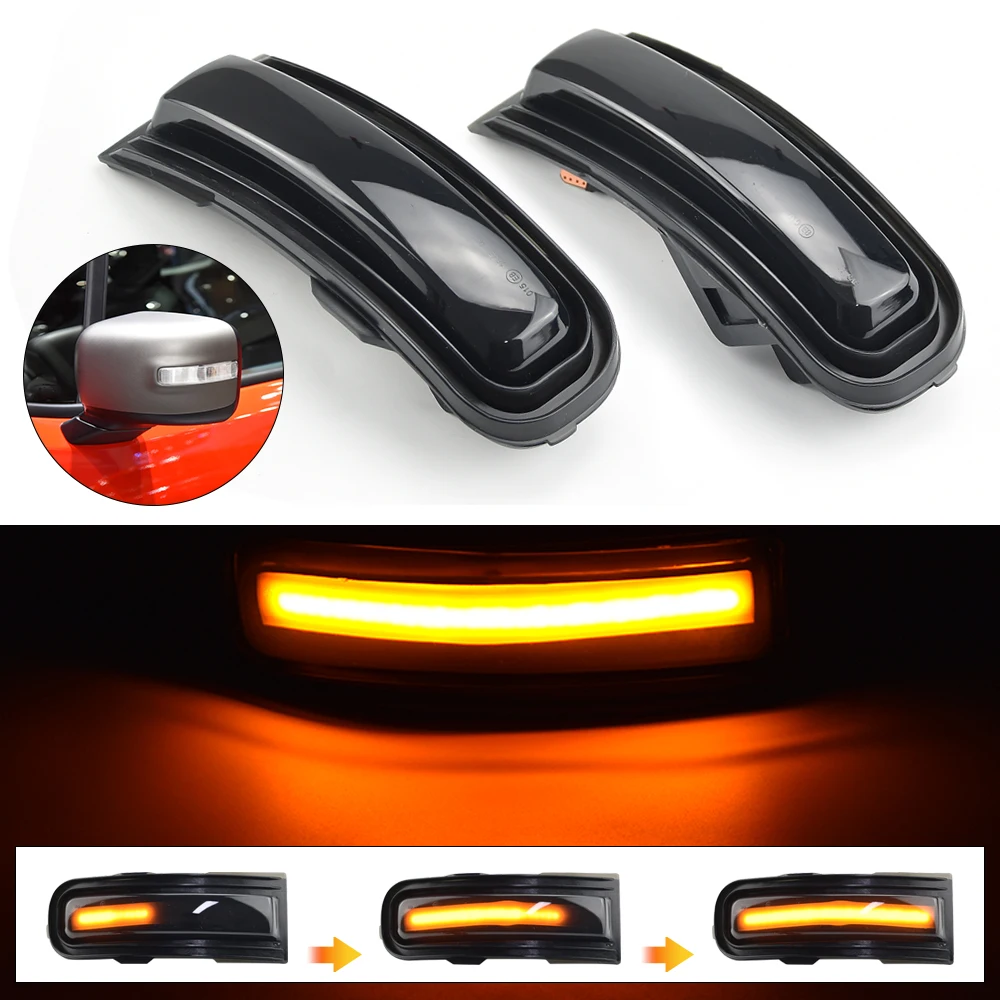 

2 шт. для Jeep Renegade 2015-2022 светодиодный динамический поворотный сигнал, последовательный поворотный сигнал с боковым зеркалом желтого цвета, 12 В