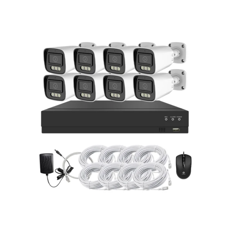 Indoor Outdoor 5mp 4ch 8ch Ip Poe Home Cctv Security Kit 4 8 Poe Security Camera System Commercial