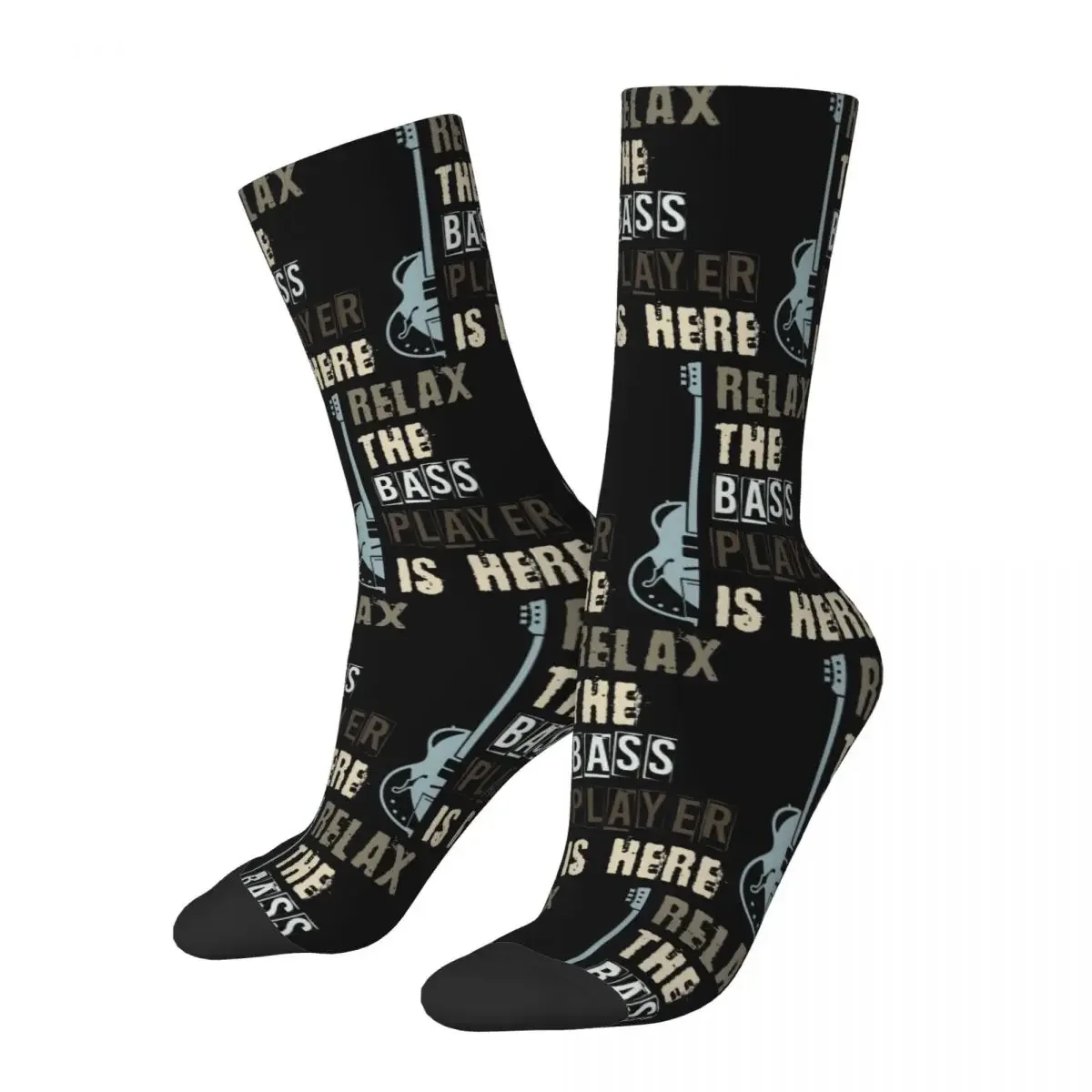 Chaussettes longues unisexes pour bassiste, bas super doux, accessoires Harajuku, cadeau d'anniversaire, toutes saisons