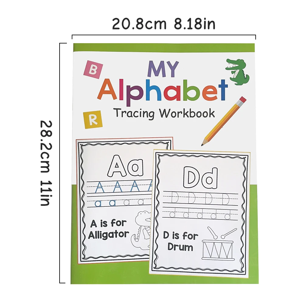 文字 A-Z アルファベット トレース練習ワークブック 幼稚園 幼稚園 手紙の書き方 塗り絵 モンテッソーリ