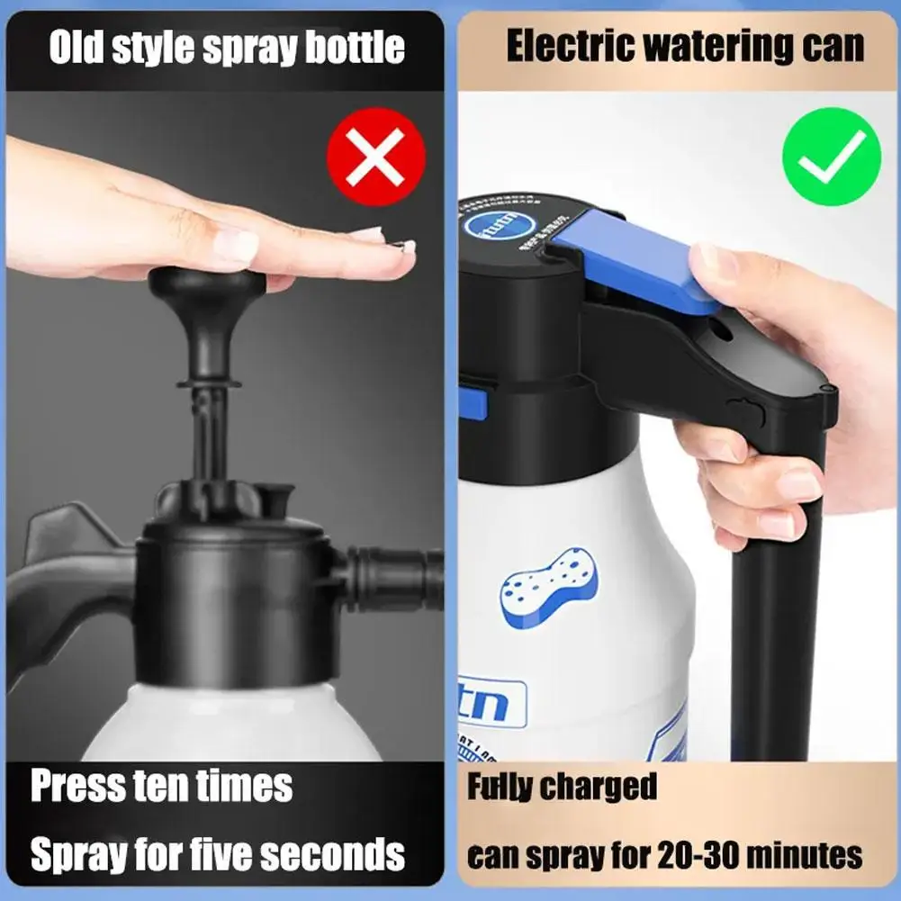 Electric Foam Sprayer Foaming Pump Sprayer Car Wash Watering Can USB Rechargeable Home Snow Foam Blaster Water Sprayer