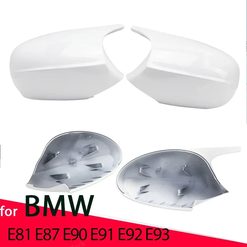 1 Pair White Side Mirror cover Caps Replacement for BMW E90 E91 E92 E93 E81 E87 E82 E88 3 1 Series M Accessories