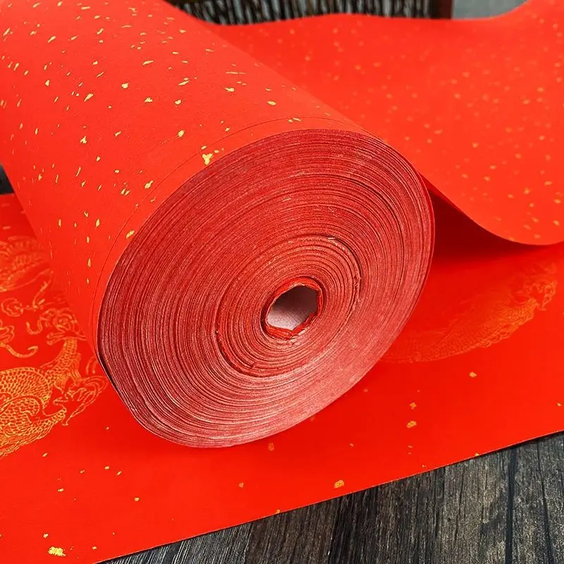 New Year Spring Couplets Rolling Chinese Red Xuan Paper Spring Festival Diy Calligraphy Paper Half-Ripe Xuan Paper Rijstpapier