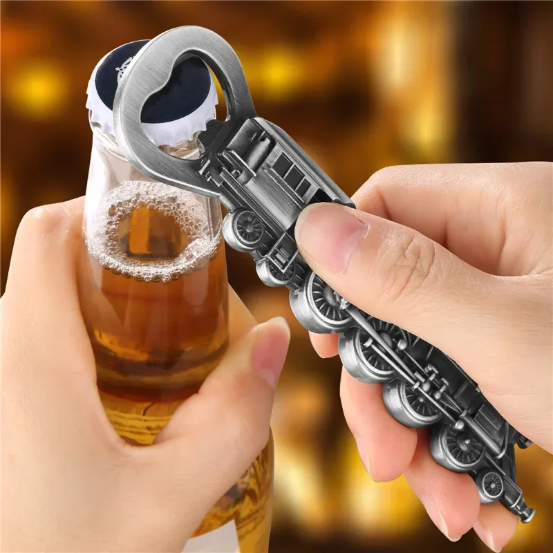 Steampunk หัวรถจักรรูปร่างที่เปิดขวดโลหะเครื่องดื่มเบียร์เครื่องมือเปิดห้องครัวบาร์ Corkscrew งานแต่งงานปัจจุบัน