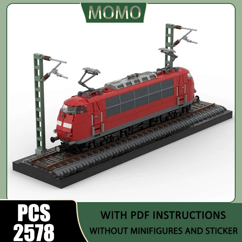 

Railway Train Moc Building Blocks Modular German BR103 Locomotive (red) Model Technology Brick Assembly Construction Toy Gits