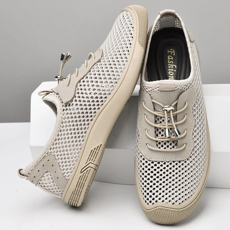 

Breathable Men Sneakers New Summer Trainers Lightweight Mesh Flats Soft Comfort Man Sandals Non-slip Outdoor Casual Sports Shoes