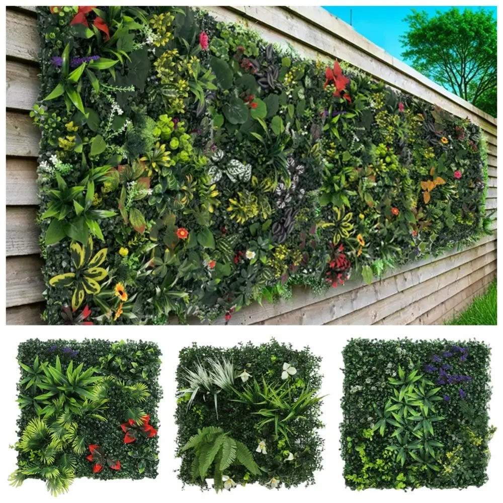 

DIY Artificial Plant Wall Panel Flower UV Protection Simulation Maple Plant Sheet Durable Eternal Life Fake Green Grass Mat