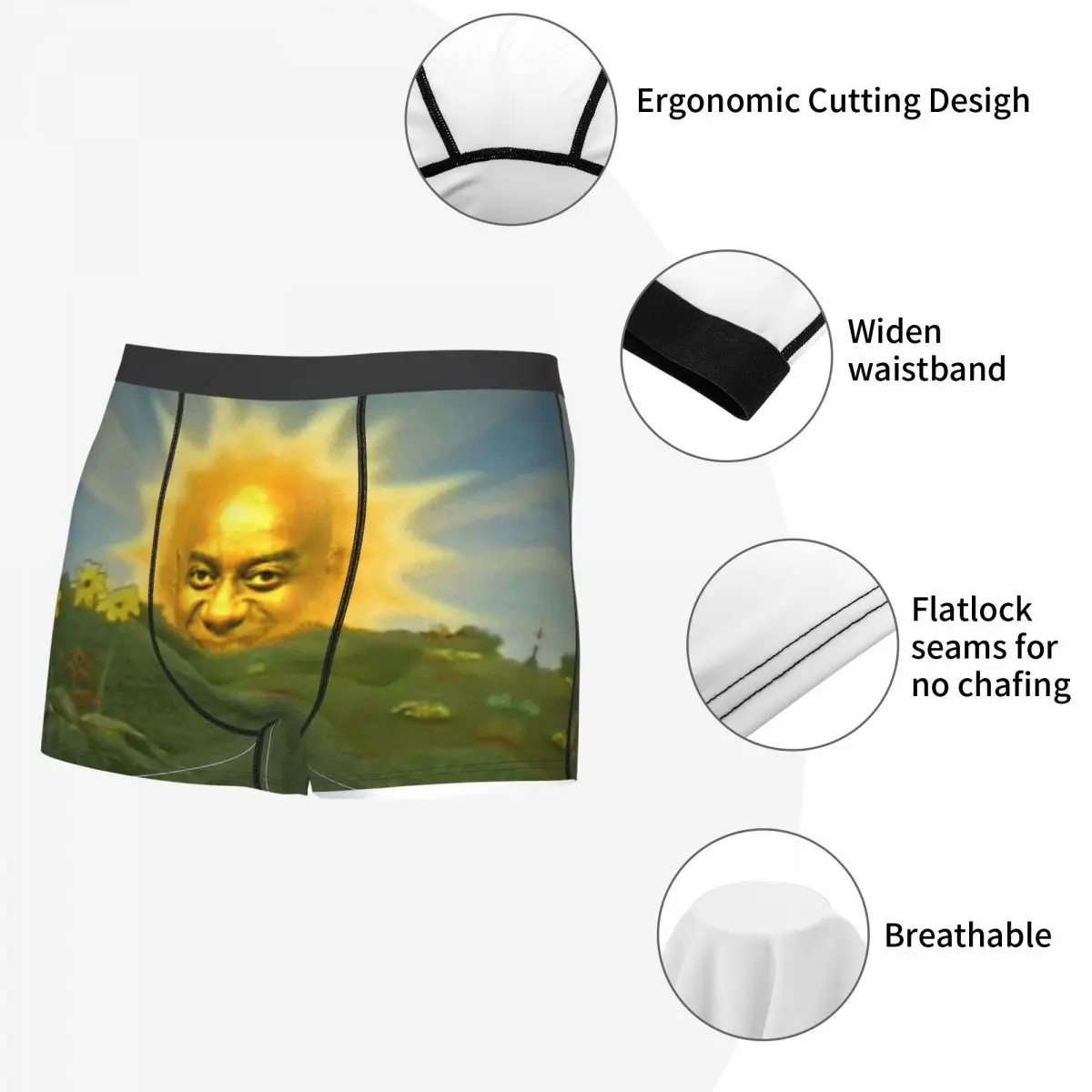 In The Sun Sunrise Ainsley Harriott Meme TV Show Underpants Homme Panties Man Underwear Sexy Shorts Boxer Briefs