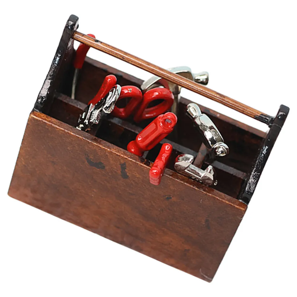 

1Set 1:12 Scale Miniature Toolbox Set for Kids Pretend Play Hands-on Learning Smooth Lightweight Safe Dollhouse Accessories