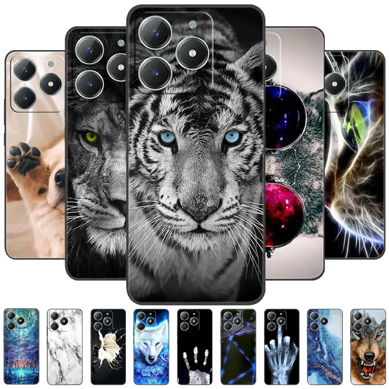 For Realme C61 Case RMX3939 Cute Cartoon Soft Silicone TPU Phone Back Cover For OPPO Realme C63 4G Shockproof Matte Coque Fundas