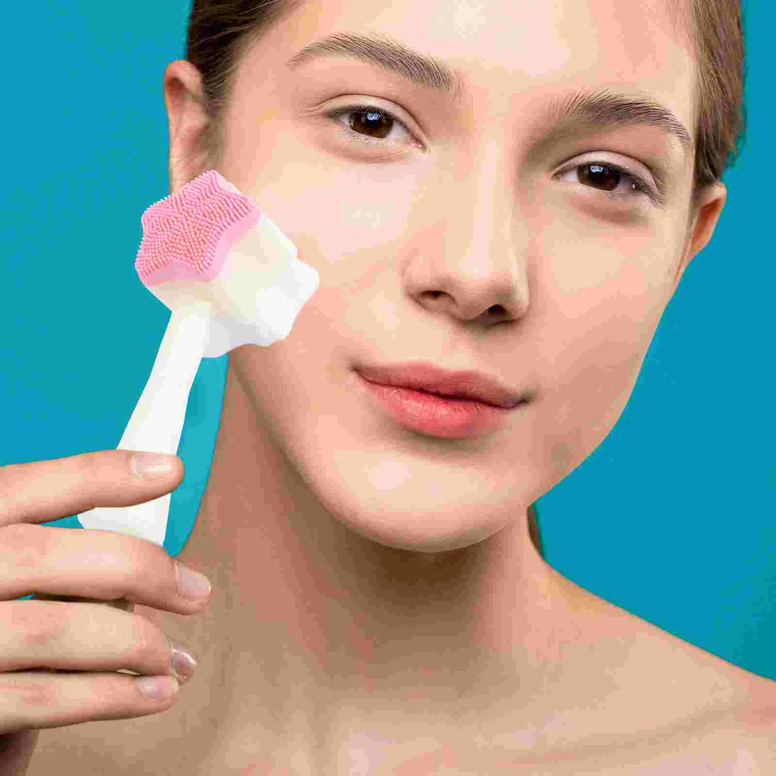 Silicone Face Brush Manual Facial Cleanser Cute Massage Skin Care Tool Cleansing Wash