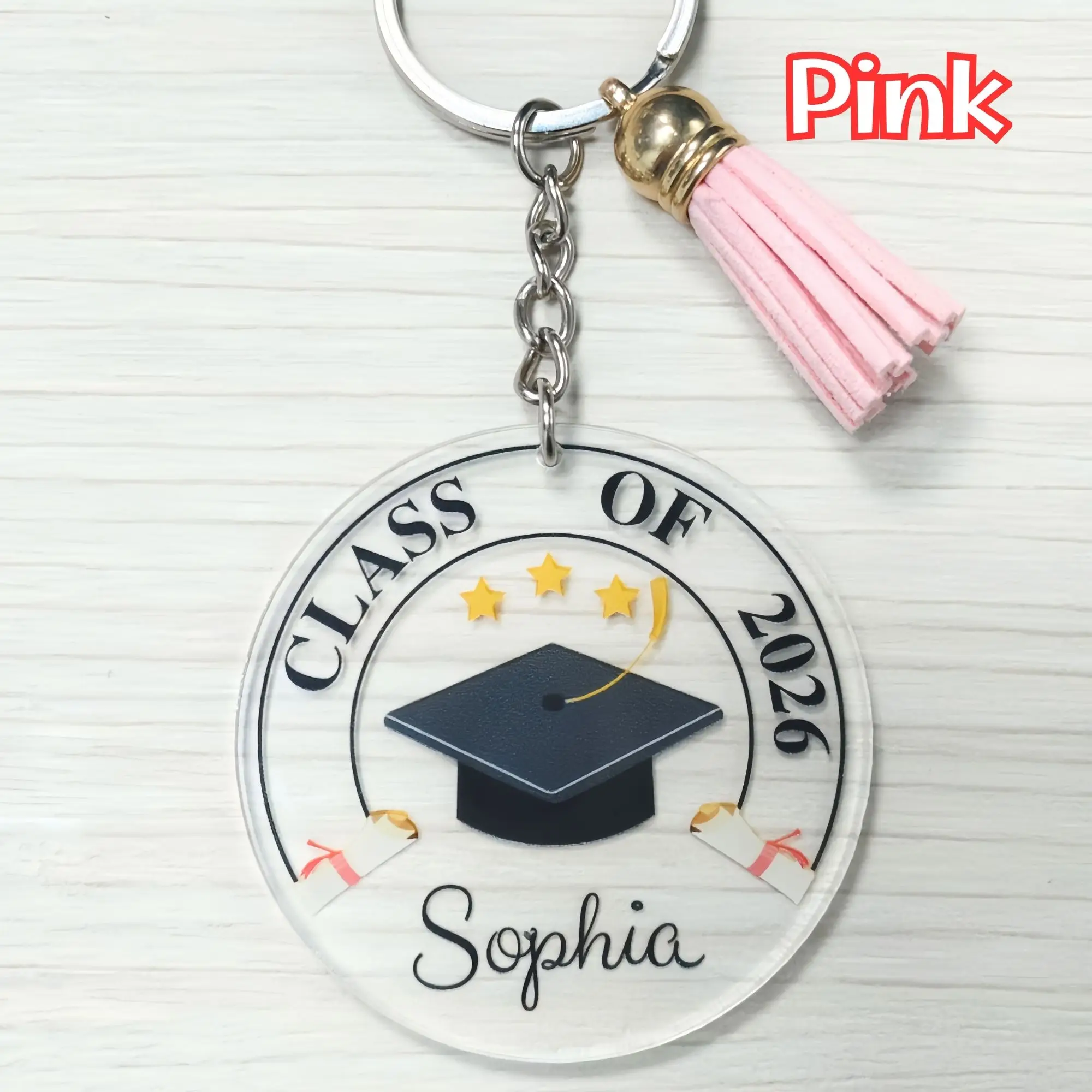 Custom Name Keychain, Graduation Gift