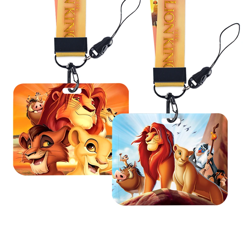 

Disney The Lion King Simba Movie Horizontal Card Cover Cartoon Badge Holder Neck Strap Lanyard ID Card Students Hang Rope Gift