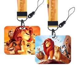 Disney The Lion King Simba Movie Horizontal Card Cover Cartoon Badge Holder Neck Strap Lanyard ID Card Students Hang Rope Gift