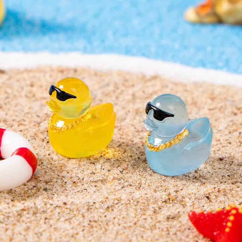 10/20pcs Glow in The Dark Mini Ducks, Luminous Tiny Resin Duck Figures for DIY Fairy Garden Micro Landscape Aquarium Decor view 6