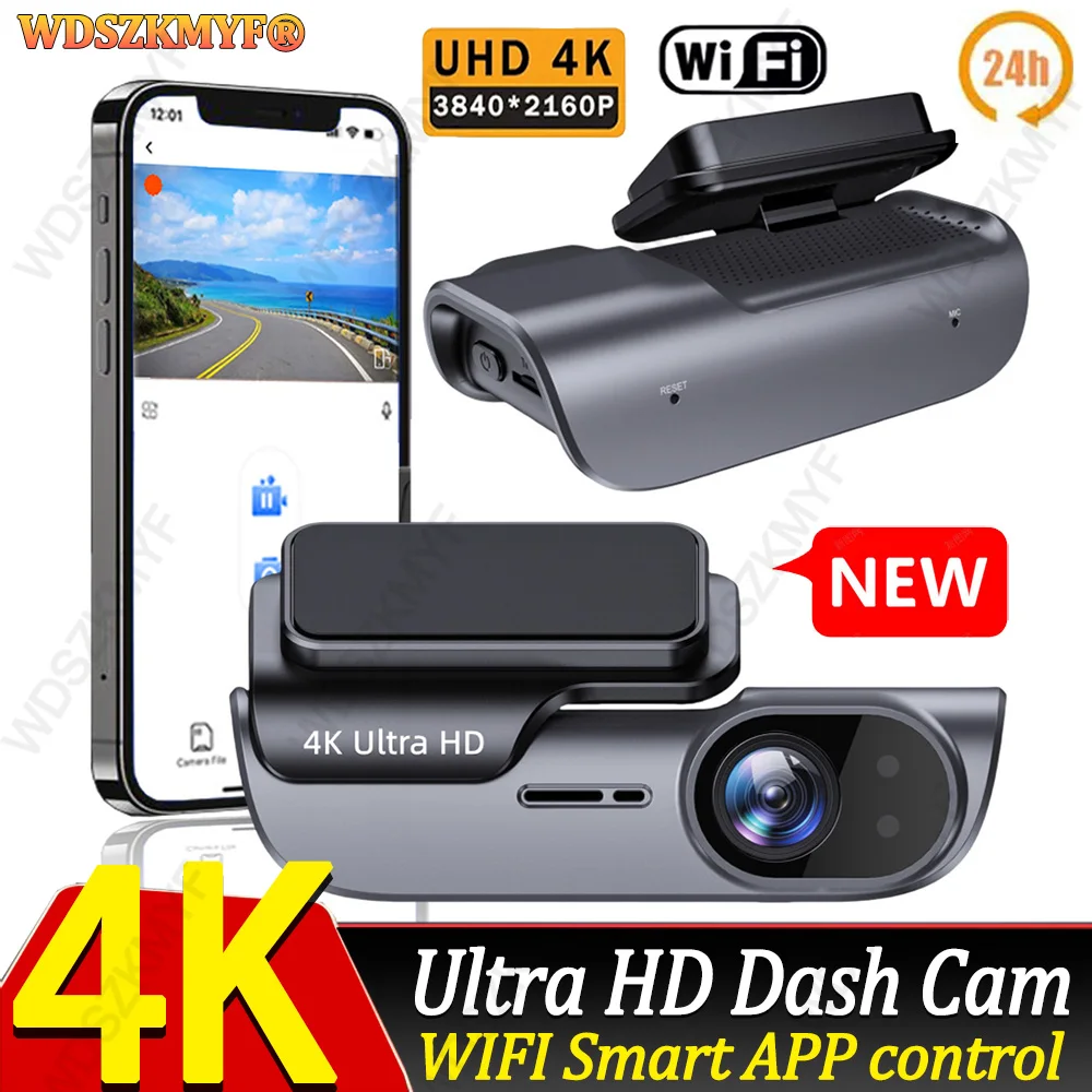 

2025 4K 3840*2160P Car DVR WIFI Dash Cam Camera Video Drive Recorder Dashcam Registrar Black Box 24 Hour Monitoring Night Vision