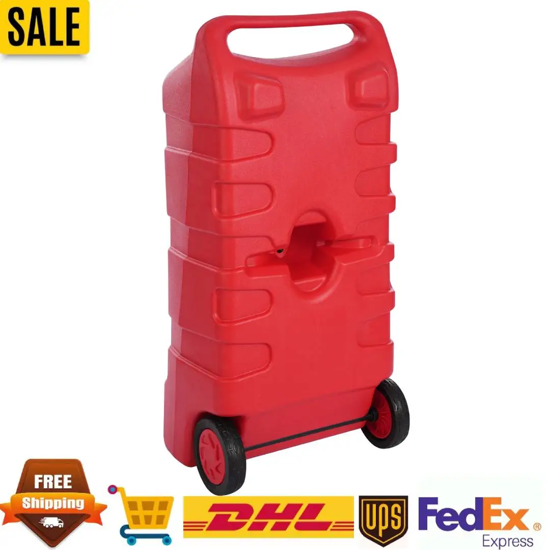 

31.44gal/119L Large Capacity Outboard Boat Fuel Tank, Marine Fuel Tank with 9.84ft Hose 2 Rubber Rollers Built-in Filter