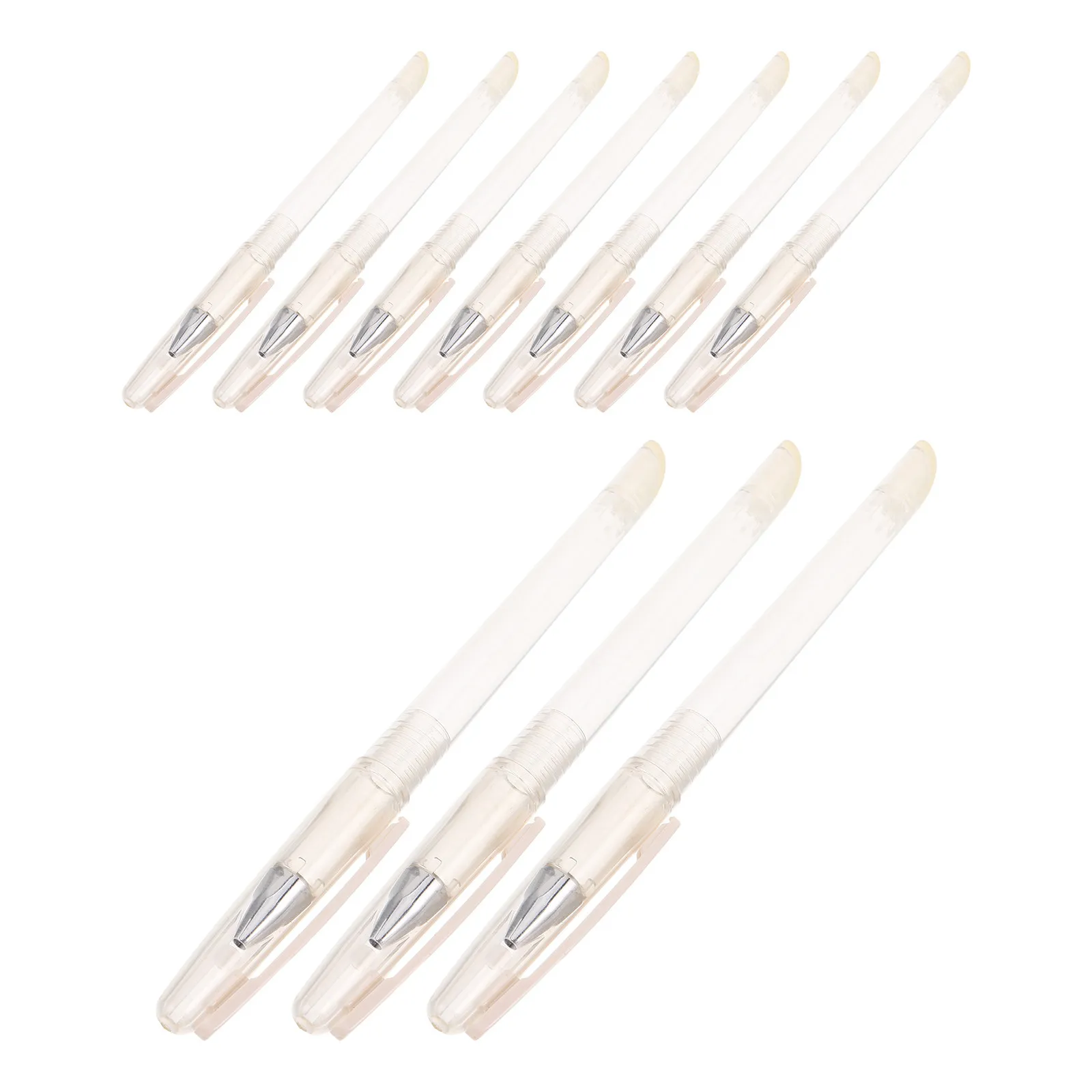 

10 шт. прозрачных пустых корпусов для ручек, многоразовые тубусы для гелевых ручек со стираемыми резиновыми наконечниками, аксессуары для школы и офиса