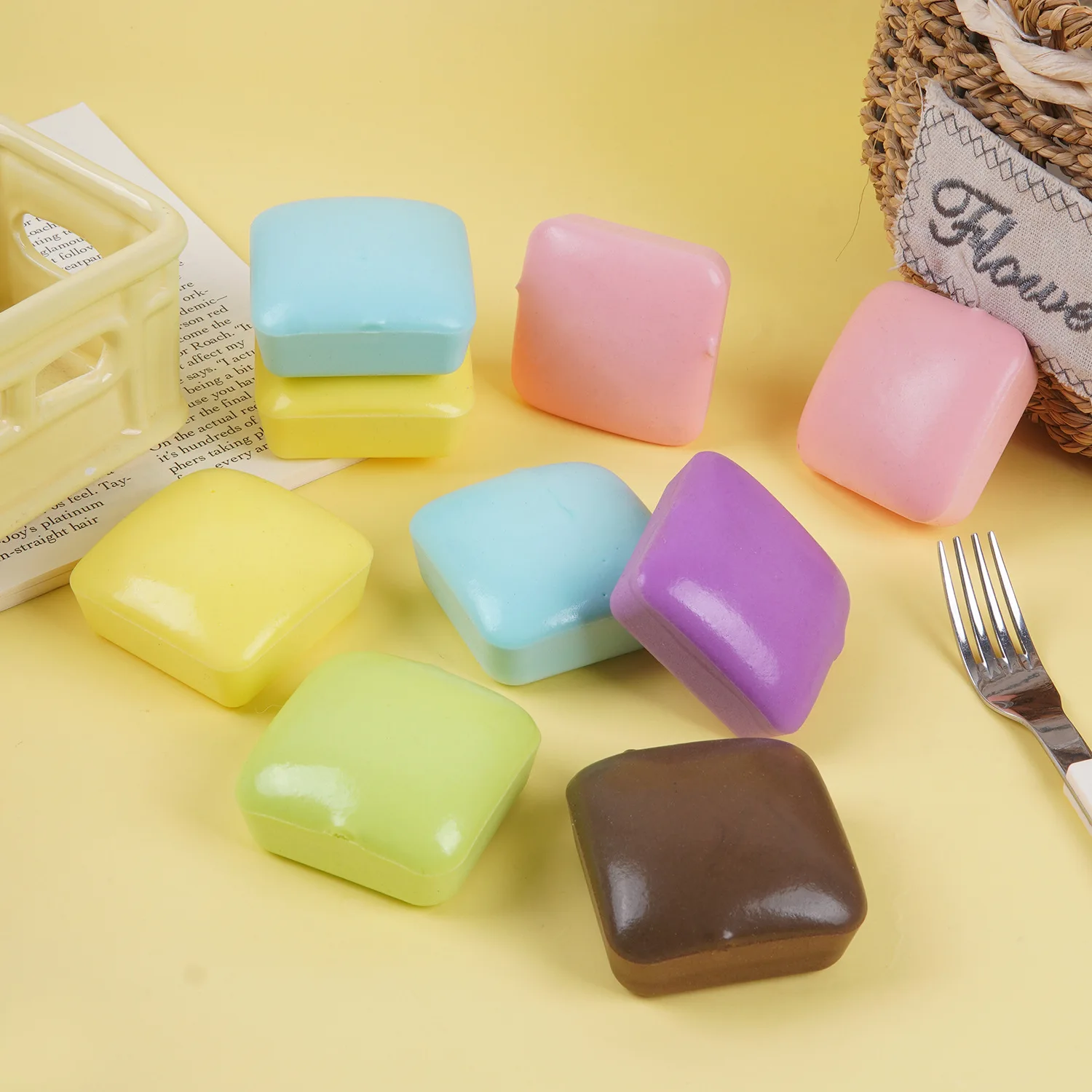 Square Simulation Bread Squeeze Toys Realistic Super Soft Bread Squishy Toy Comfortable Hand Relax Toast Pinch Toy