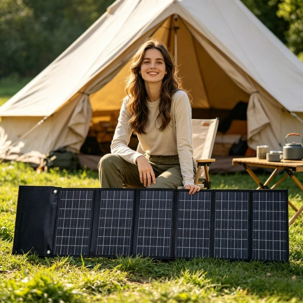 Waterproof ETFE 50W 90W Foldable Solar Charger Portable Solar Power Panel Dual USB DC Output For Hiking Camping Cycling Boating