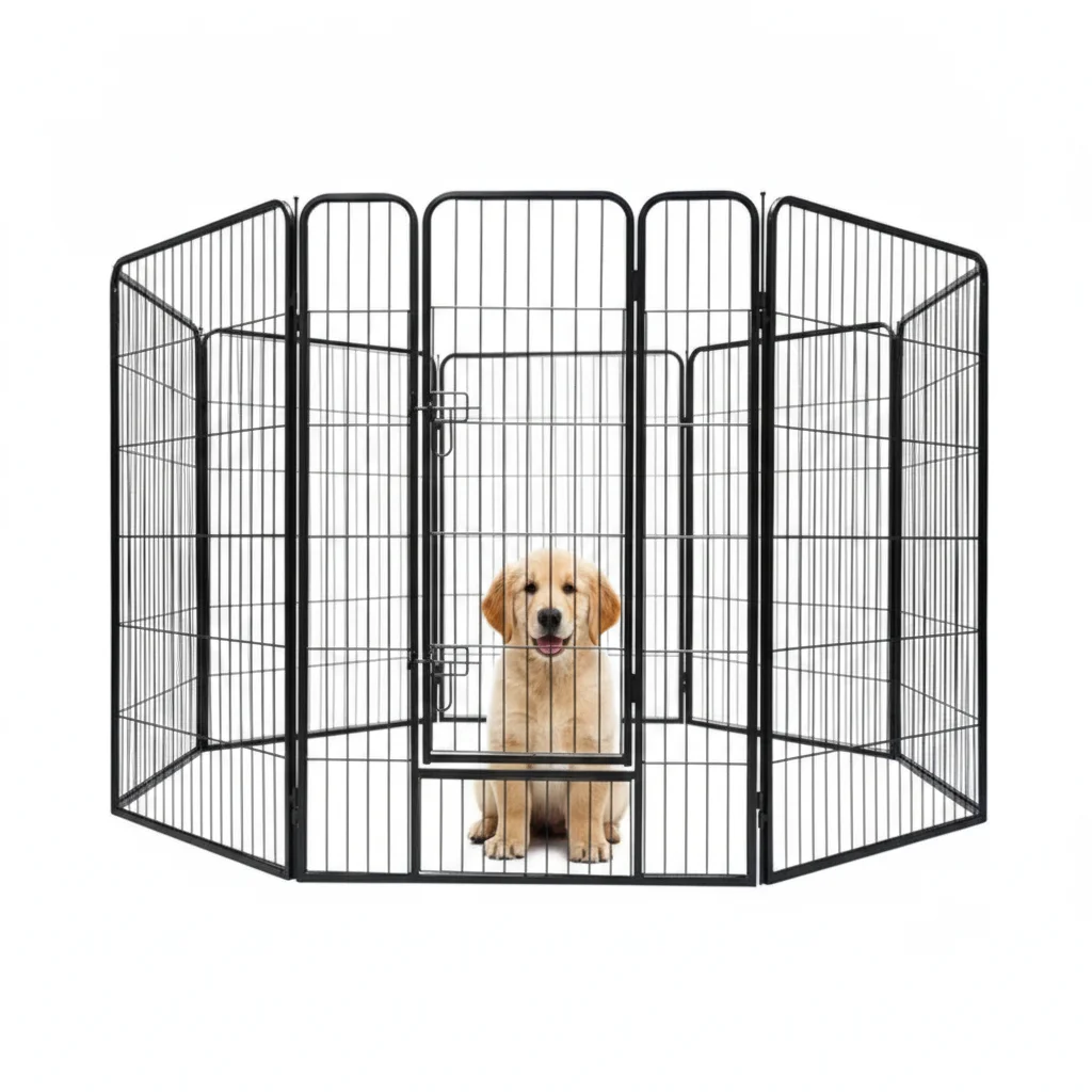 Portable DIY Modular Foldable Metal Pet Playpen Indoor Outdoor Sturdy Safe Dog Exercise Enclosure For Household Small Animals