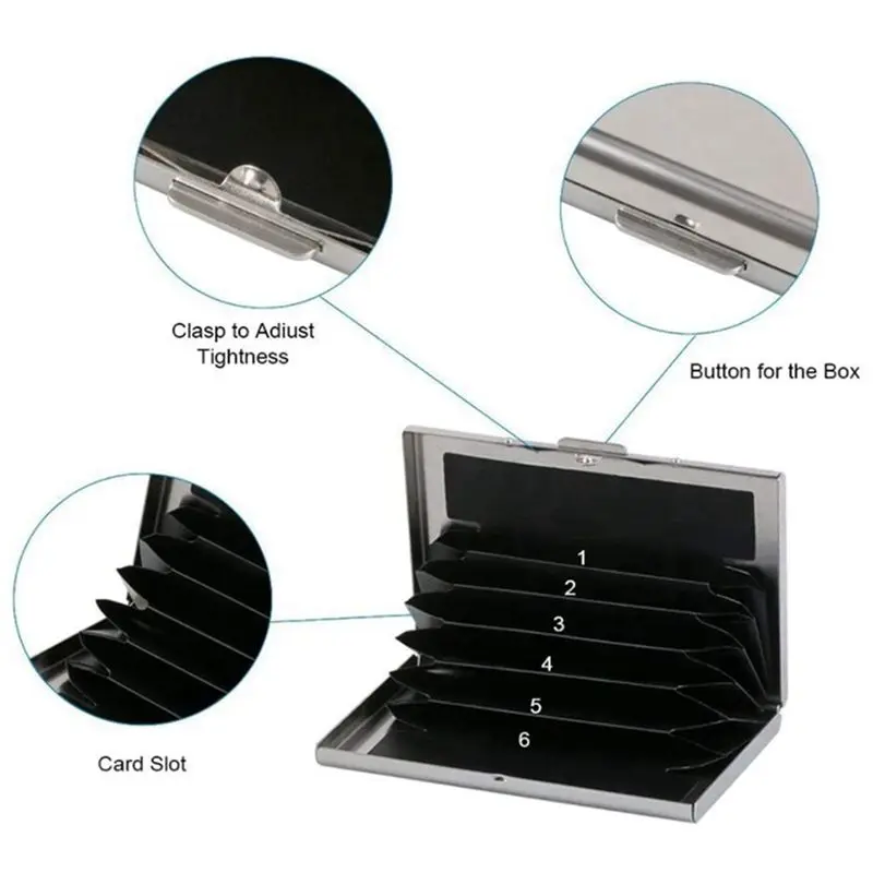 Hot kf-3X Metal Card Holder Wallet,Ultra Thin Stainless Steel Metal Wallets RFID Blocking Credit Card Wallet Holder,White