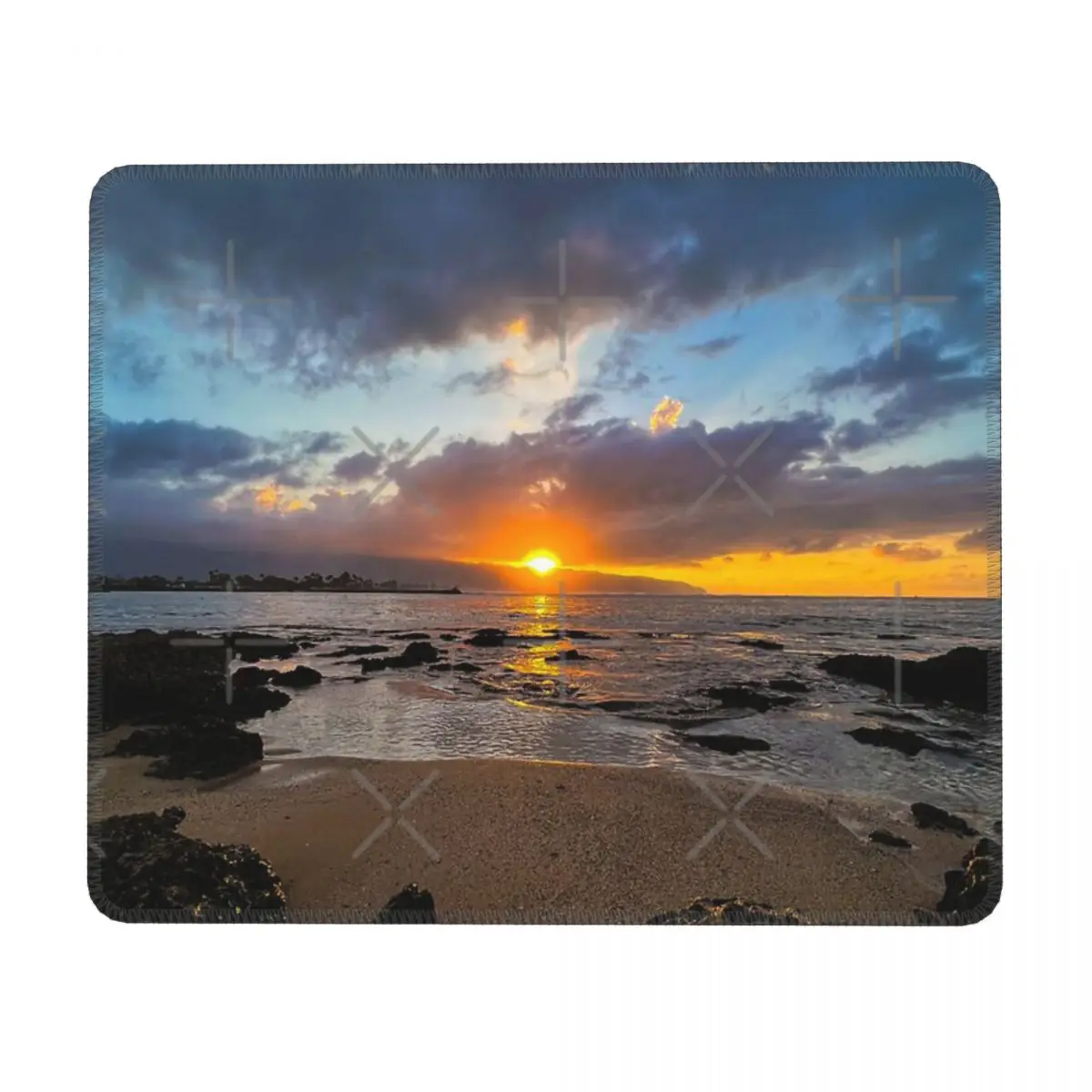 Hawaii Tropical Beach Sunset Rubber Keyboard Pads