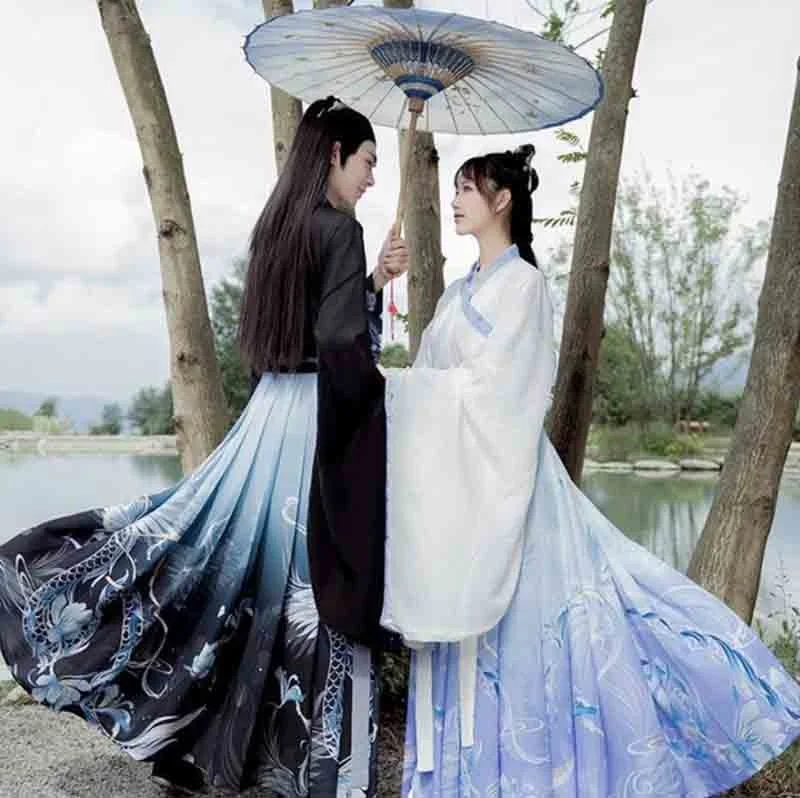 Cos Halloween Kostüm Erwachsenen schwarz Hanfu traditionelle Grenze Kostüm Bangkok Hanfu Paar Größe plus 2 xl