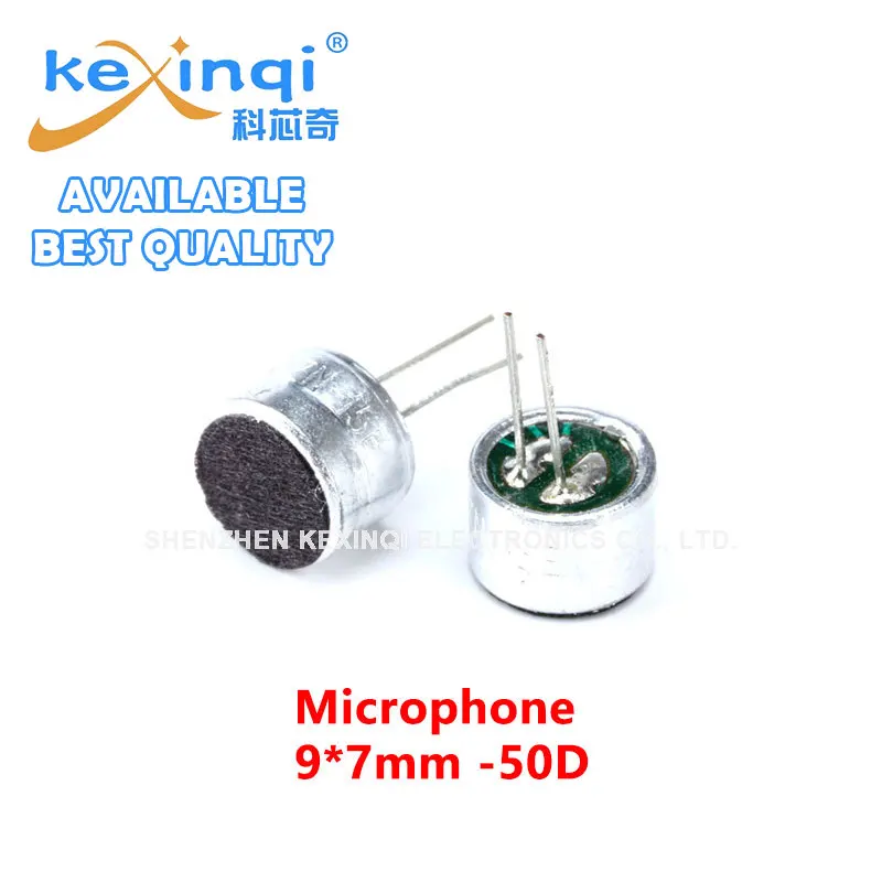 20Pcs/lot DIP Pin Microphone 9*7mm 9x7 Capacitive Electret Microphone Pickup MIC -50D