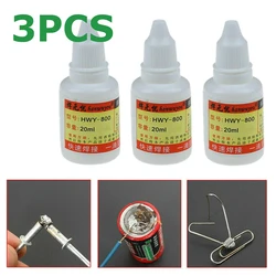 3pcs 20ml Stainless Steel Flux Soldering Paste Stainless Steel HWY-800 Liquid Soldering Tools CNC Welding Soldering Flux