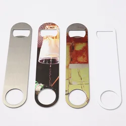 10pcs Sublimation Blank Beer Bottle Opener Silver Metal Flat Bottle Opener for Kitchen Restaurant Bar Party Tools