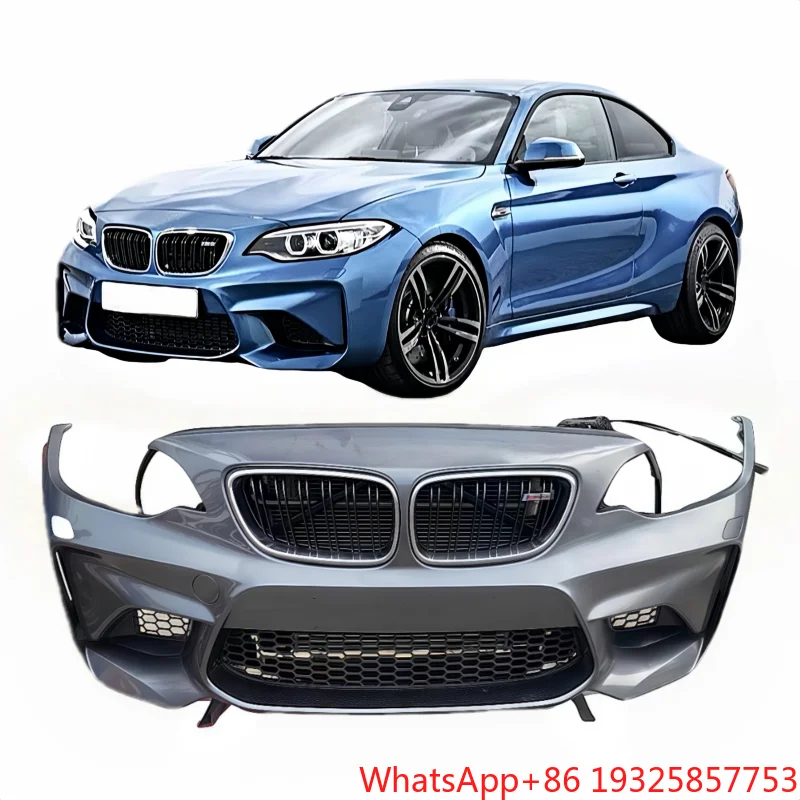 Front Bumper Kit for BMW-M2 F87 Includes Grille and Headlights Front Radiator for Old Auto Parts
