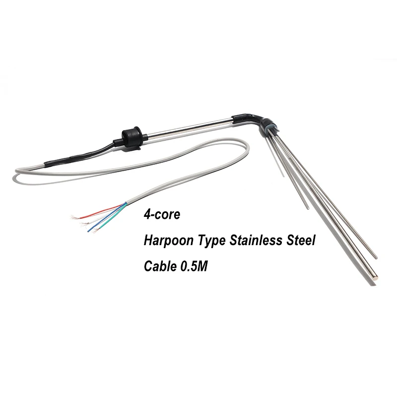 1PC Solar Water Heater Side Mounting Stainless Steel Dual-purpose Harpoon Probe Internal Junction Box Wiring 0.5M 2-Wire 4-Wire