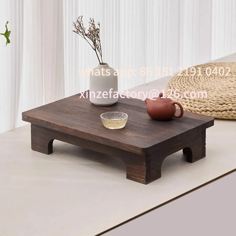 Customizable Wood Low Tea Coffee Table Tatami Table For Balcony Living Room Sitting On The Floor