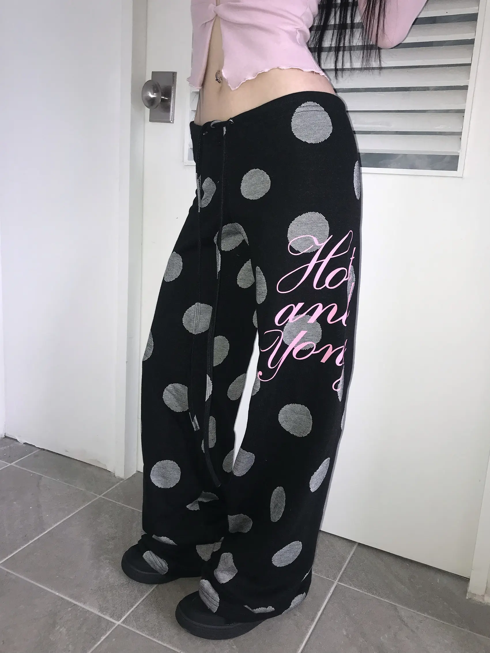 2026 Neue Y2K Amerikanische Retro-Punk High-Street-Hose mit gepunktetem Buchstabendruck – Trendige Streetwear für den Alltag, vielseitig kombinierbar – Detail 14
