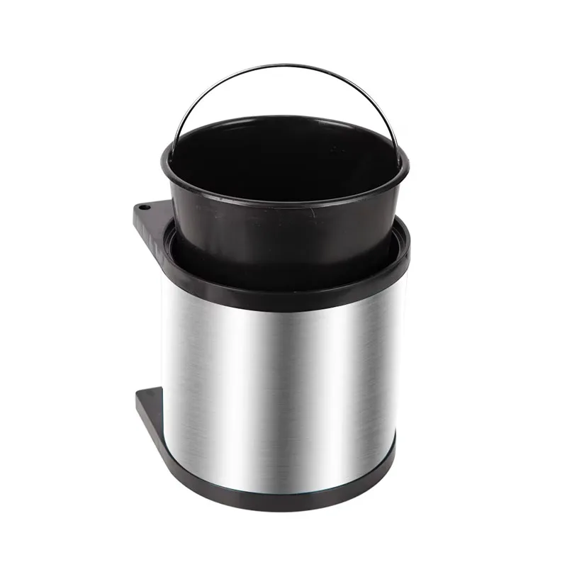 

Stainless Steel Trash Can for Kitchen, Garbage Poubelle, Recessed Built-in Double Bucket Trash Bin, Hide Style Waste Bin