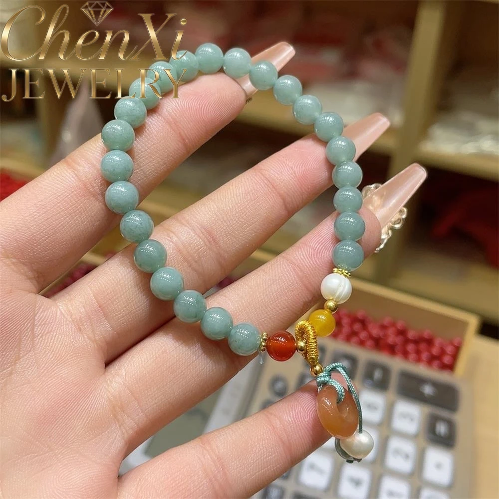 

Элитный браслет из натурального нефрита «Голубая вода» с кольцом мира, роскошное качество, модные ювелирные изделия, изысканный, элегантный, популярный, талисман удачи