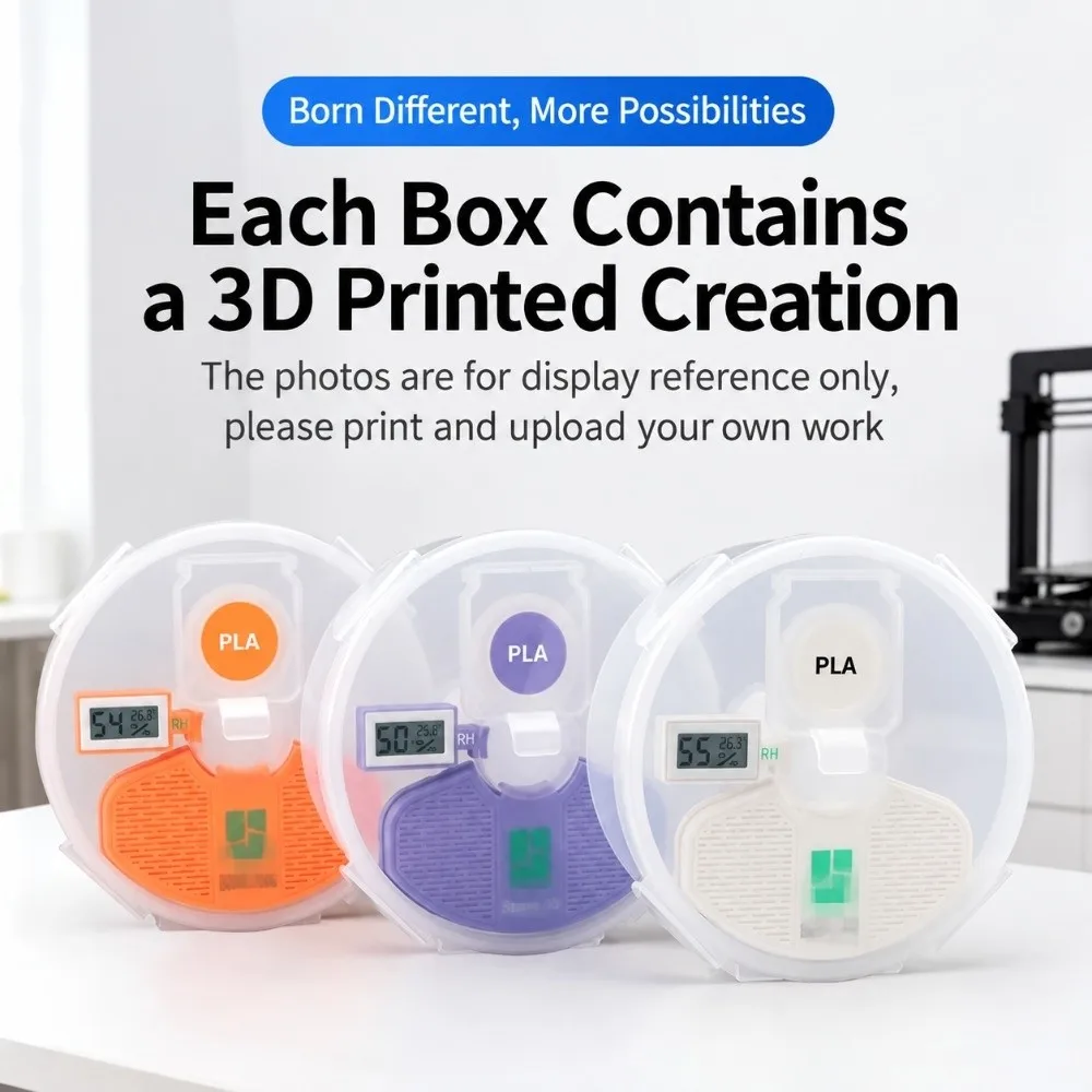 Durable Dustproof 3D Printing Filament Dry Box Anti-Moisture Wall-Mounted Filament Holder 1KG 3D Printing Filament Storage Case